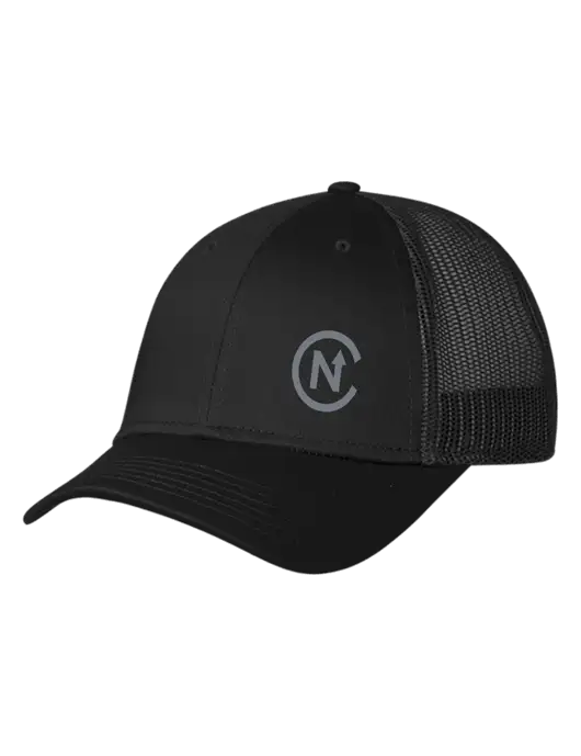 Black Mesh Trucker Cap Snap Back w/North Coast Icon Logo