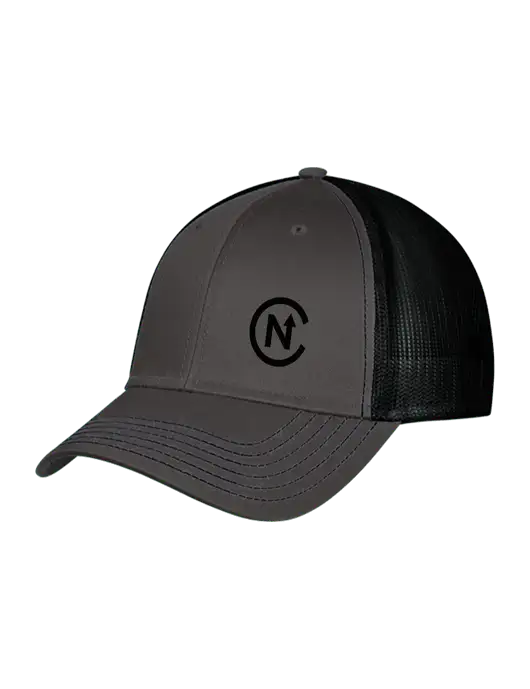 Charcoal & Black Mesh Trucker Cap Snap Back w/North Coast Icon Logo