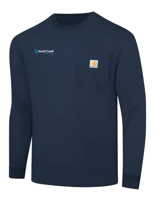 Carhartt Navy Workwear Pocket Long Sleeve T-Shirt w/North Coast Logo
