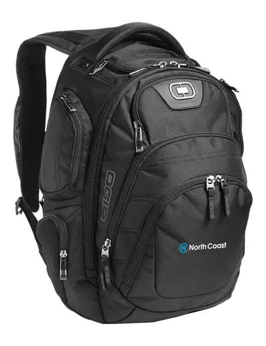 OGIO Black Stratagem Laptop Backpack w/North Coast Logo