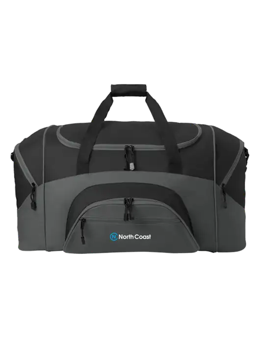 Standard Colorblock Black/Dark Grey Sport Duffel w/North Coast Logo