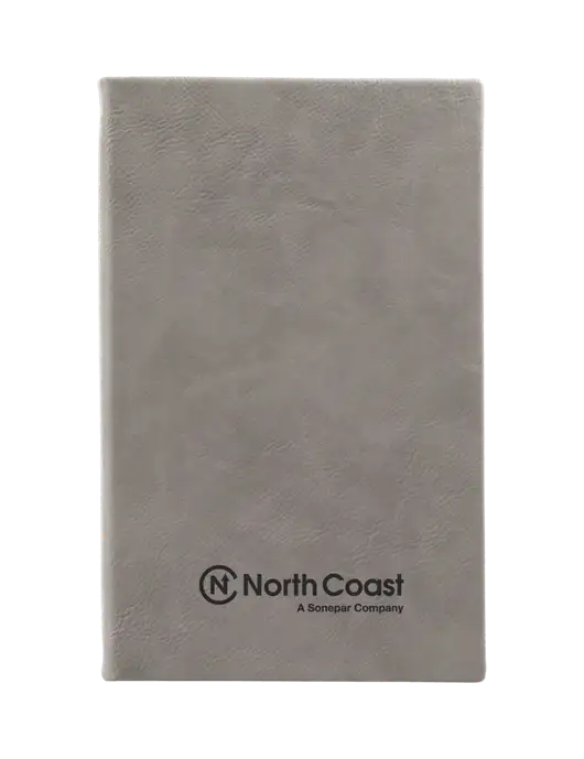 Grey Leatherette 5.25 x 8.25 Journal w/North Coast Logo