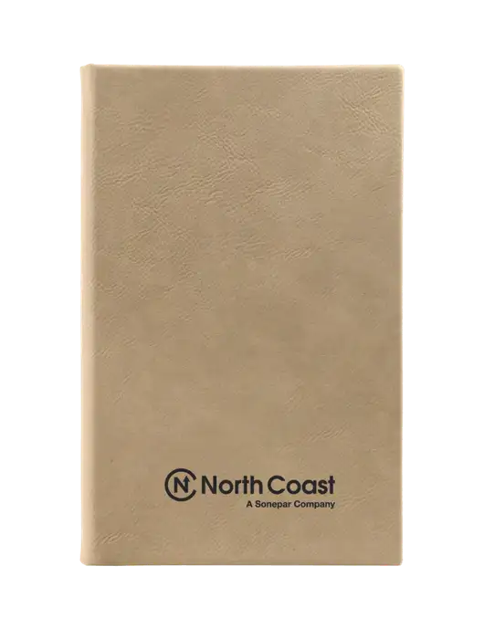 Tan Leatherette 5.25 x 8.25 Journal w/North Coast Logo