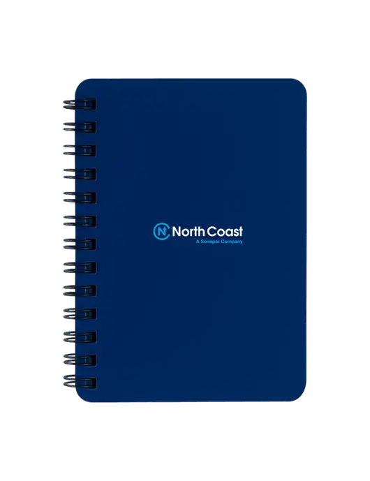 Sturdy Navy Blue Hardcover Notebook, 5.25 x 7 w/North Coast Logo