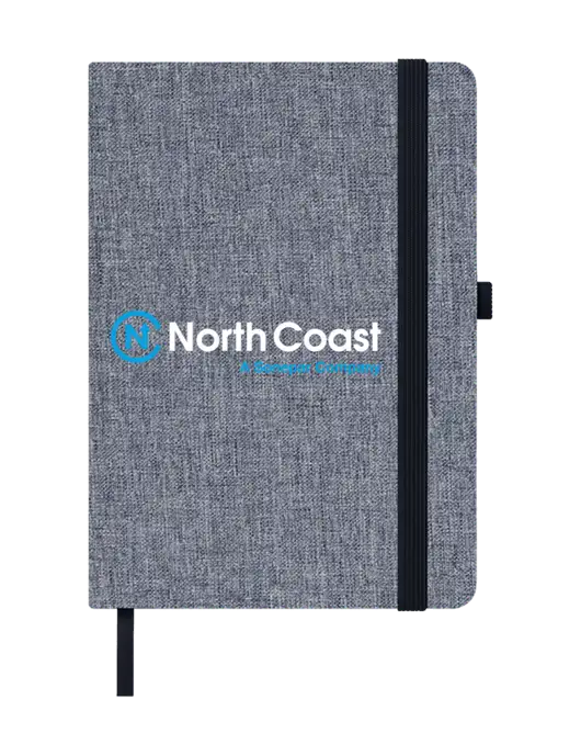 Twill Grey Heathered 5 x 7 Journal w/North Coast Logo