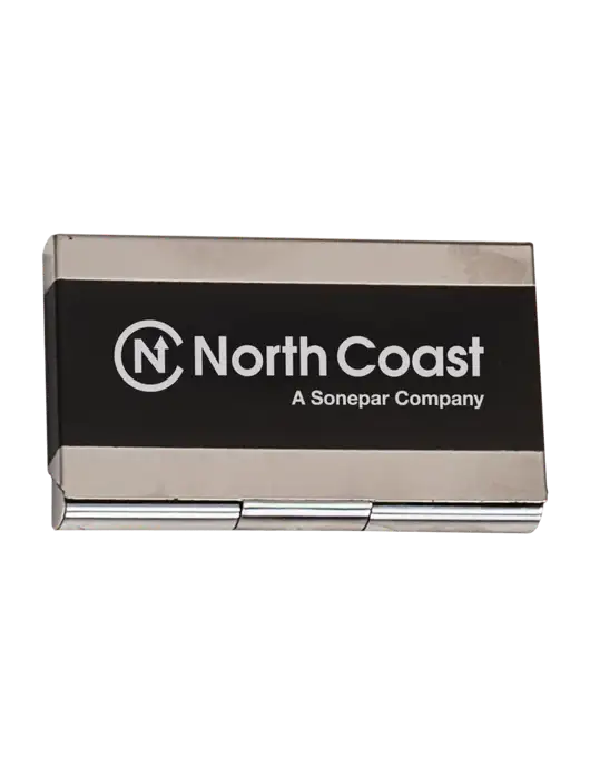 Black 3.75 x 2.5 Business Card Holder w/North Coast Logo