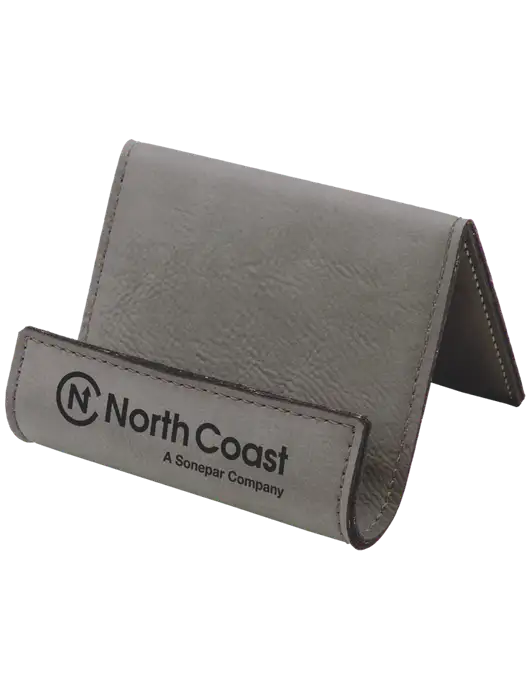 Grey Leatherette Card & Phone Holder w/North Coast Logo