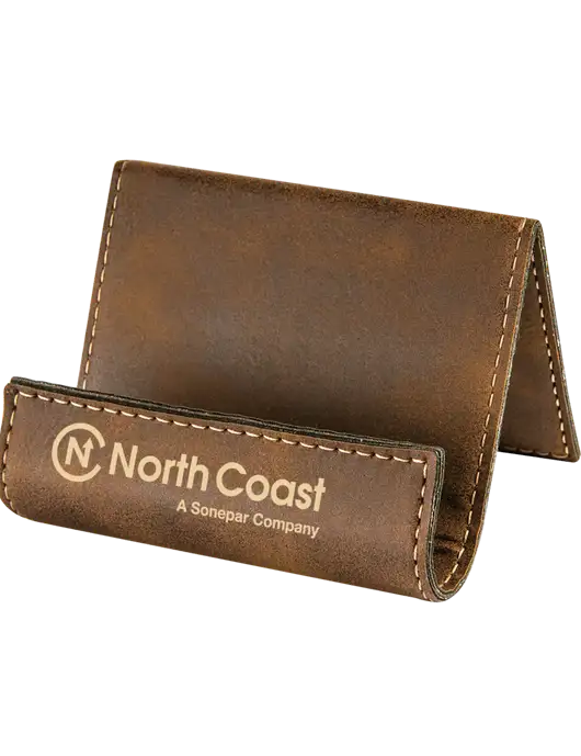 Rustic Leatherette Card & Phone Holder w/North Coast Logo