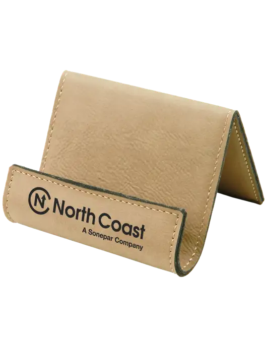 Tan Leatherette Card & Phone Holder w/North Coast Logo