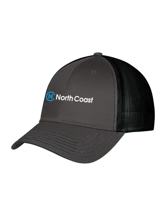 Charcoal & Black Mesh Trucker Cap Snap Back w/North Coast Logo