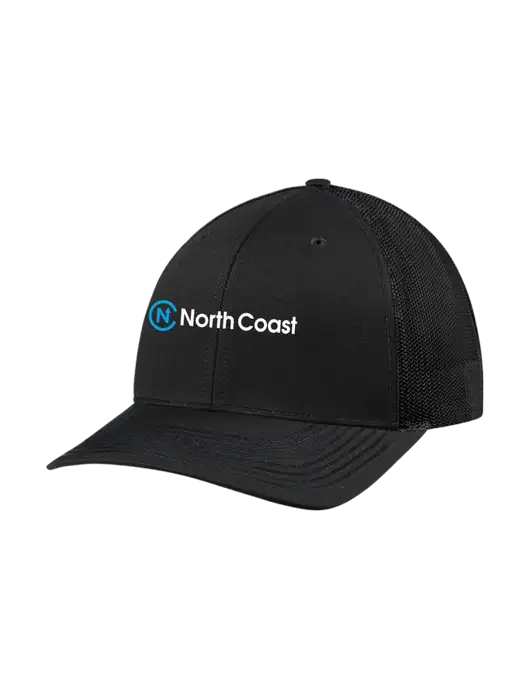 Richardson Adjustable Snapback Original 112 Trucker Cap Black w/Black Mesh w/North Coast Logo