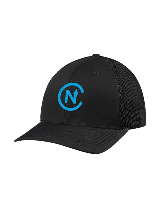 Richardson Adjustable Snapback Original 112 Trucker Cap Black w/Black Mesh w/North Coast Icon Logo