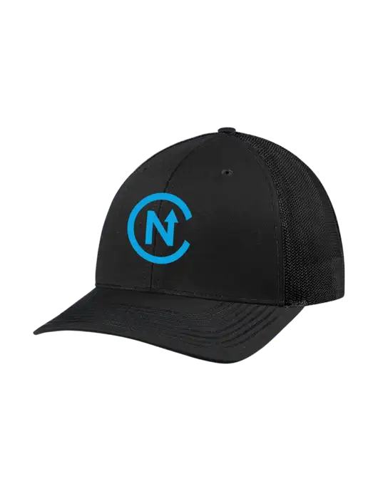 Richardson Adjustable Snapback Original 112 Trucker Cap Black w/Black Mesh w/North Coast Icon Logo