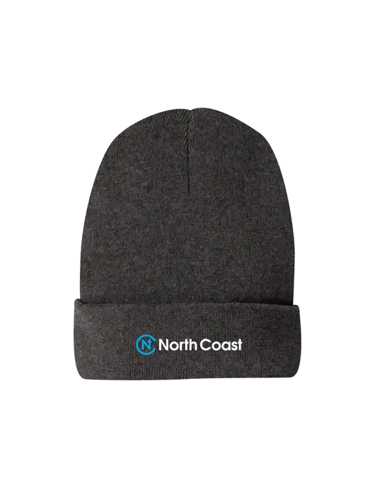 Recycled Charcoal Heather Beanie w/North Coast Logo
