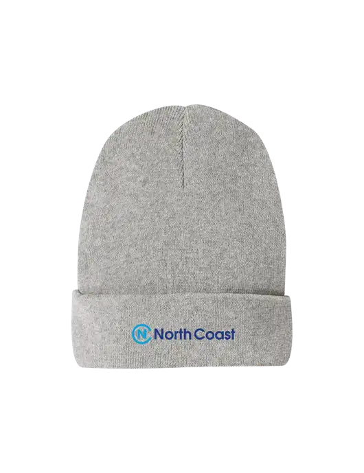 Recycled Light Heather Grey Beanie w/North Coast Logo