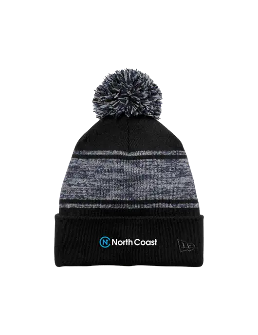 New Era Black/Navy Knit Chilled Pom Beanie w/North Coast Logo