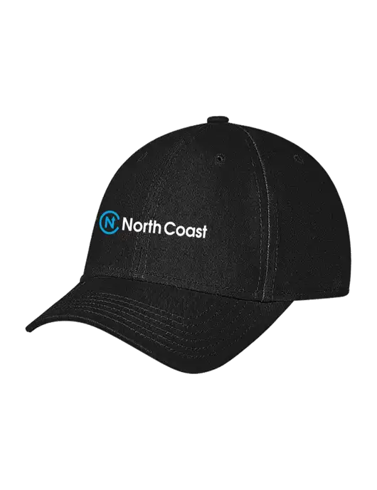 Black Structured Soft Snap Closure Hook & Loop Cap w/North Coast Logo