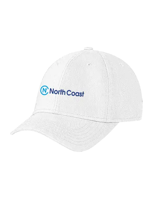 White Structured Soft Snap Closure Hook & Loop Cap w/North Coast Logo
