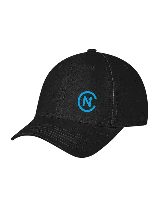Black Structured Soft Snap Closure Hook & Loop Cap w/North Coast Icon Logo