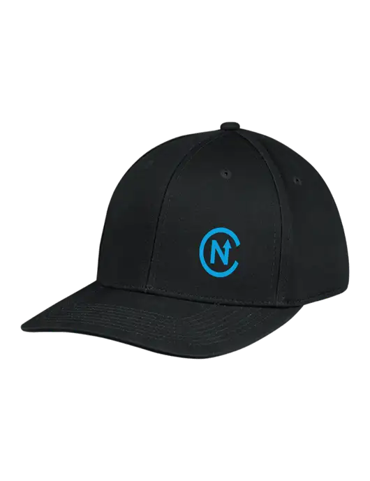 Premium Modern Structured Twill Black Snapback Cap w/North Coast Icon Logo