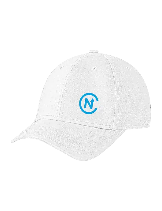 White Structured Soft Snap Closure Hook & Loop Cap w/North Coast Icon Logo