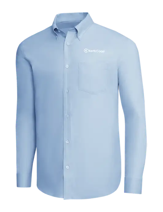 Brooks Brothers Light Blue Wrinkle-Free Stretch Pinpoint Shirt w/North Coast Logo