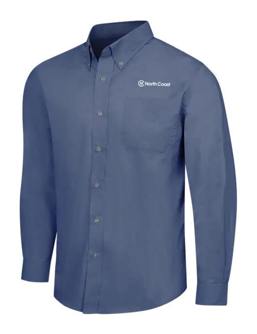Light Navy Crosshatch Easy Care Shirt w/North Coast Logo