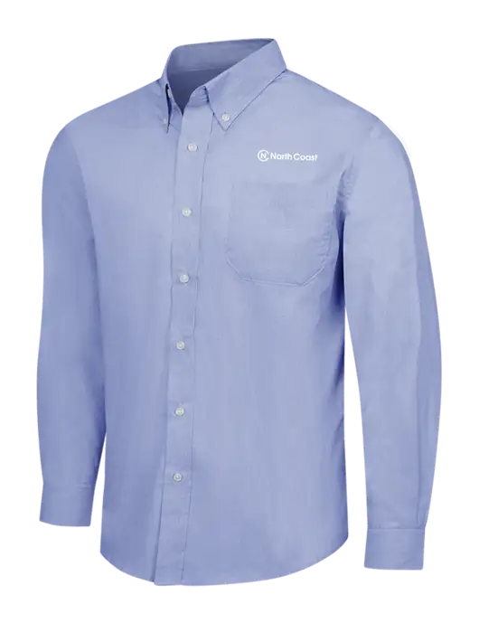 Light Slate Blue Crosshatch Easy Care Shirt w/North Coast Logo