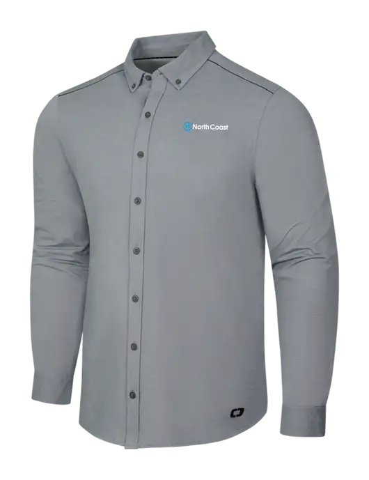 OGIO Medium Grey Heather Modern Code Stretch Button-Up Shirt w/North Coast Logo