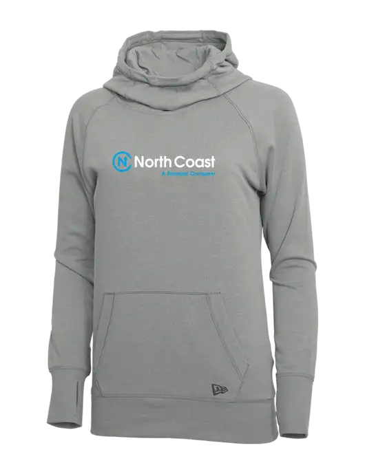 New Era Shadow Grey Heather Womens Tri-Blend Fleece Pullover Hoodie w/North Coast Logo