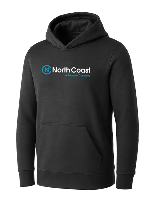 Womens Dark Grey Heather Core Fleece Pullover Hooded Sweatshirt w/North Coast Logo