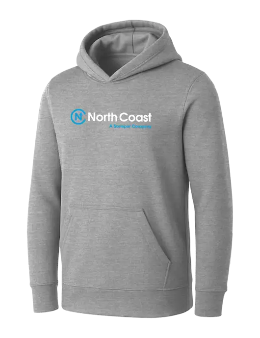 Womens Light Grey Heather Core Fleece Pullover Hooded Sweatshirt w/North Coast Logo
