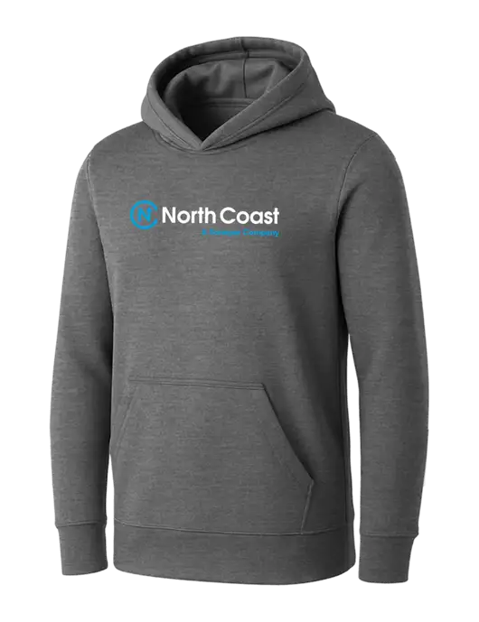 Womens Medium Grey Heather Core Fleece Pullover Hooded Sweatshirt w/North Coast Logo