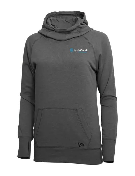 New Era Black Heather Womens Tri-Blend Fleece Pullover Hoodie w/North Coast Logo