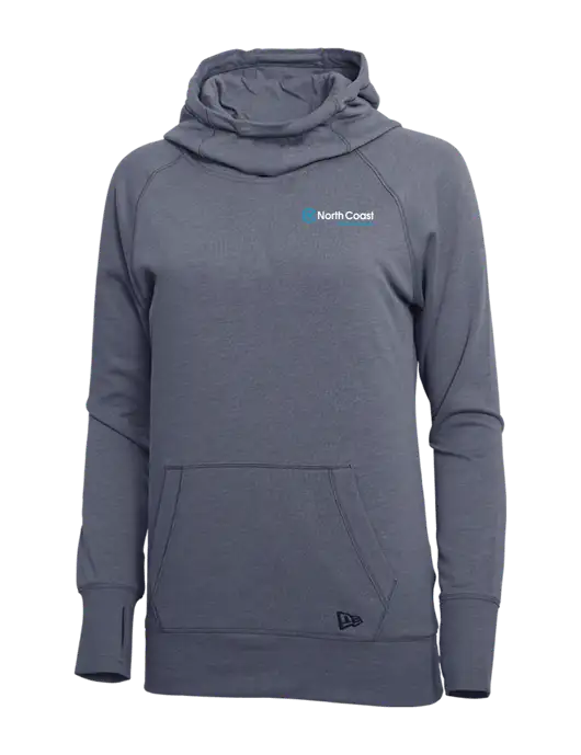 New Era True Navy Heather Womens Tri-Blend Fleece Pullover Hoodie w/North Coast Logo