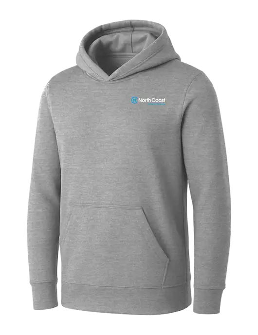 Womens Light Grey Heather Core Fleece Pullover Hooded Sweatshirt w/North Coast Logo