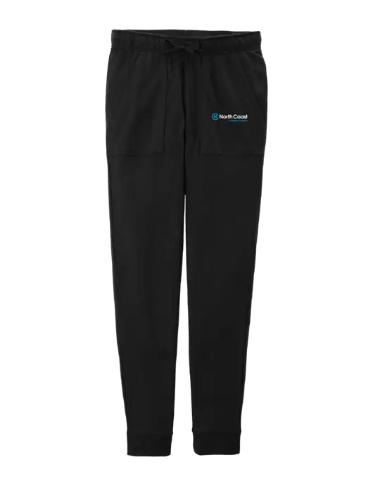 Womens Posicharge Tri-blend Wicking Black Triad Solid Fleece Jogger w/North Coast Logo