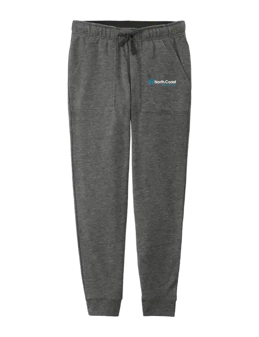 Womens Posicharge Tri-blend Wicking Dark Grey Heather Triad Solid Fleece Jogger w/North Coast Logo