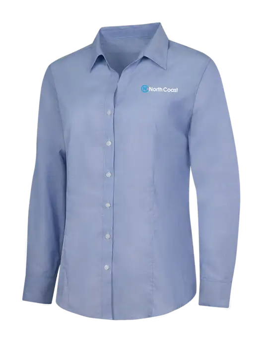 Light Slate Blue Womens Crosshatch Easy Care Shirt w/North Coast Logo