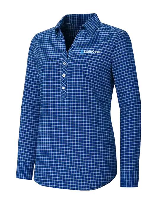 Womens Navy/White City Stretch Shirt w/North Coast Logo