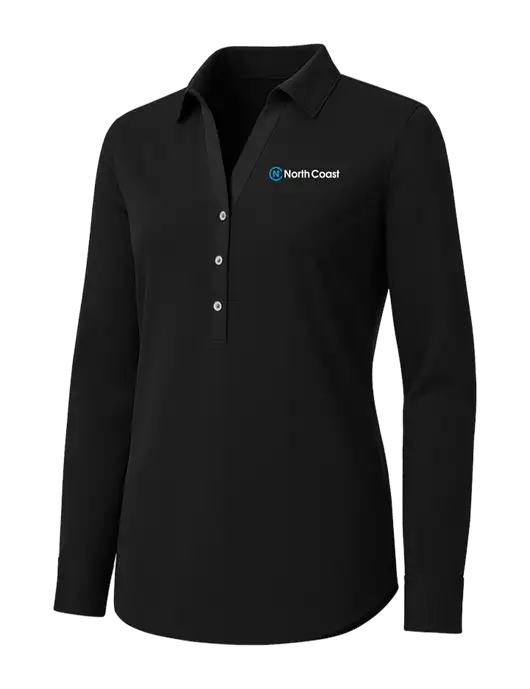 Womens Black City Stretch Shirt w/North Coast Logo