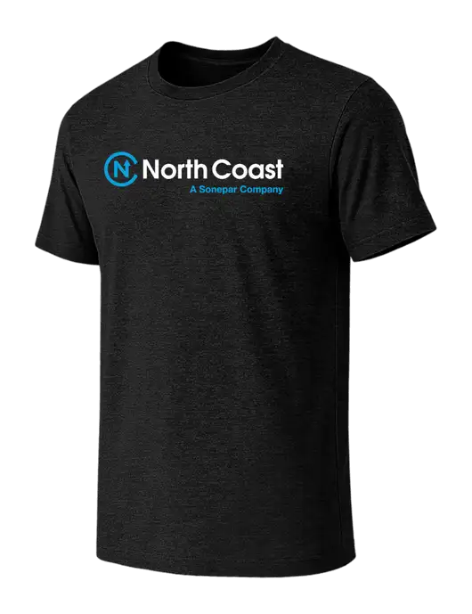 BELLA+CANVAS Black Heather CVC Short Sleeve Tee w/North Coast Logo