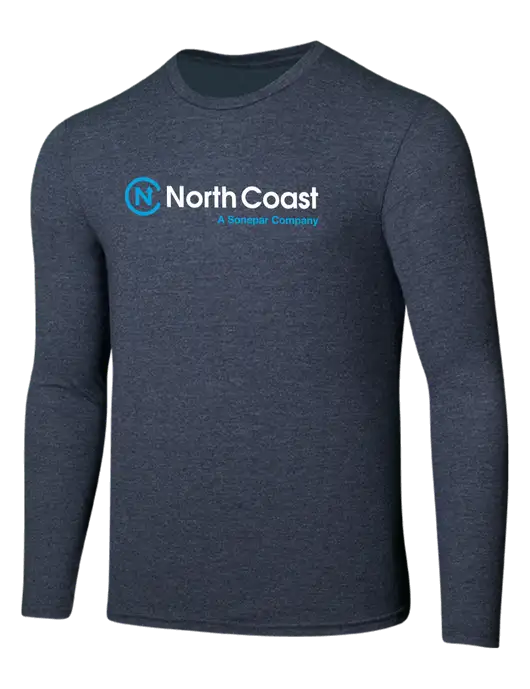 Seriously Soft Heathered Navy Long Sleeve T-Shirt w/North Coast Logo