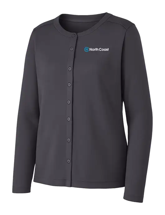 Grey Smoke Womens Concept Stretch Button-Front Cardigan Sweater w/North Coast Logo