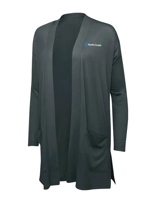 Smoke Grey Womens Concept Long Pocket Cardigan w/North Coast Logo