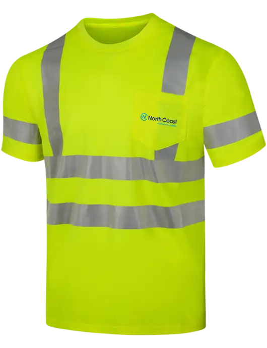 CornerStone Safety Yellow ANSI 107 Class 3 Mesh Tee w/North Coast Logo