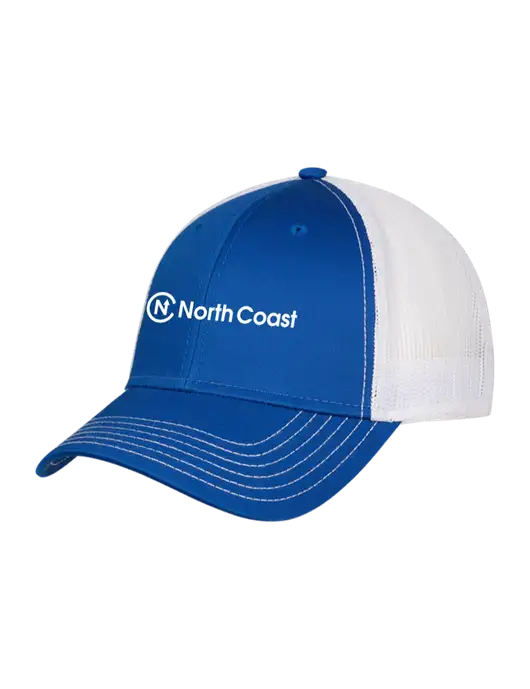 Royal & White Mesh Trucker Cap Snap Back w/North Coast Logo