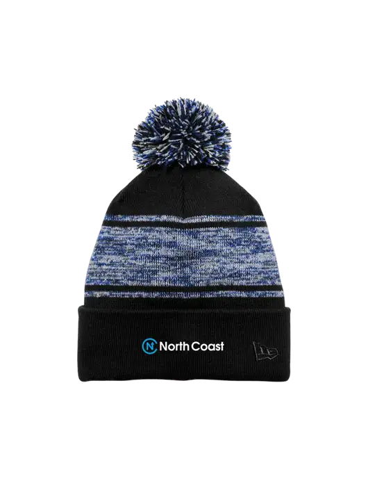 New Era Black/Royal Knit Chilled Pom Beanie w/North Coast Logo