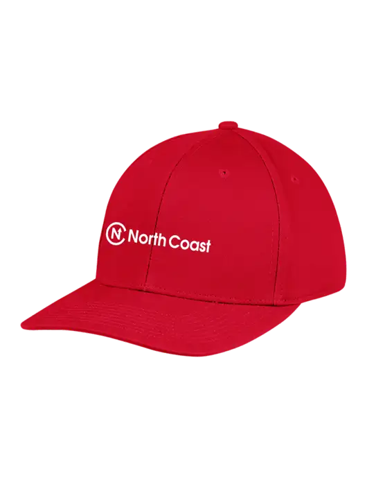 Premium Modern Structured Twill Red Snapback Cap w/North Coast Logo