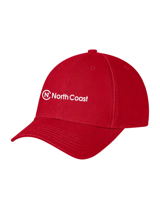 Red Structured Soft Snap Closure Hook & Loop Cap w/North Coast Logo